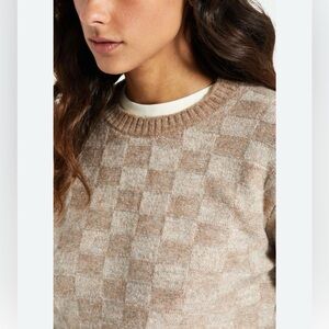 Brixton Checkered Knit Crew Neck Sweater